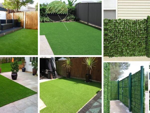 Amazing Artificial Green Grass Fence Walls